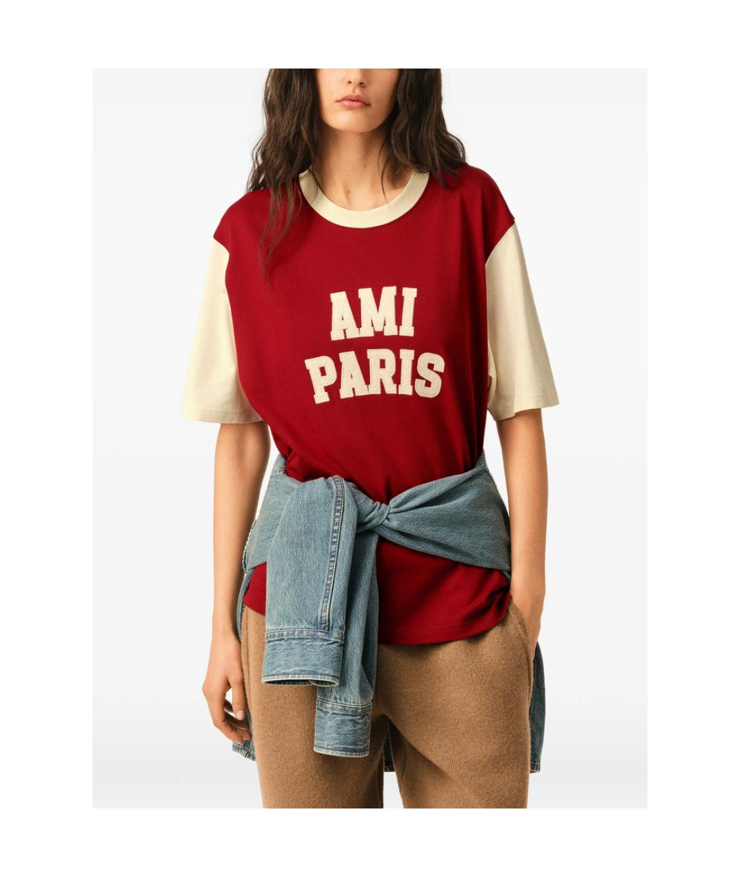 Ami Paris Красная хлопковая футболка, фото 5