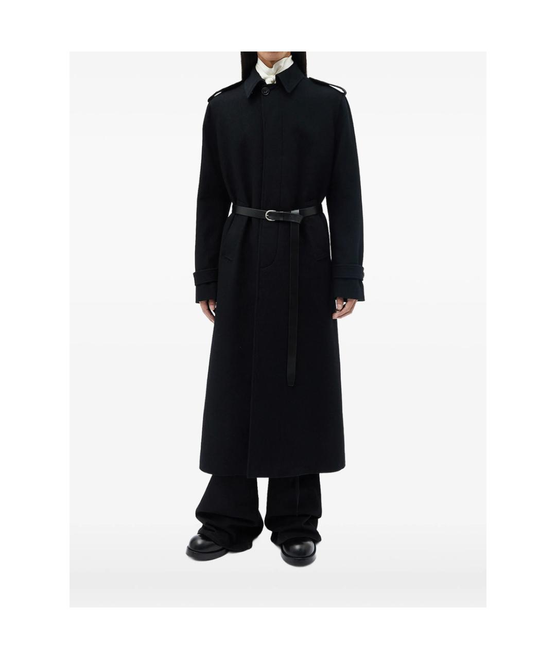 ANN DEMEULEMEESTER Черное шерстяное пальто, фото 1