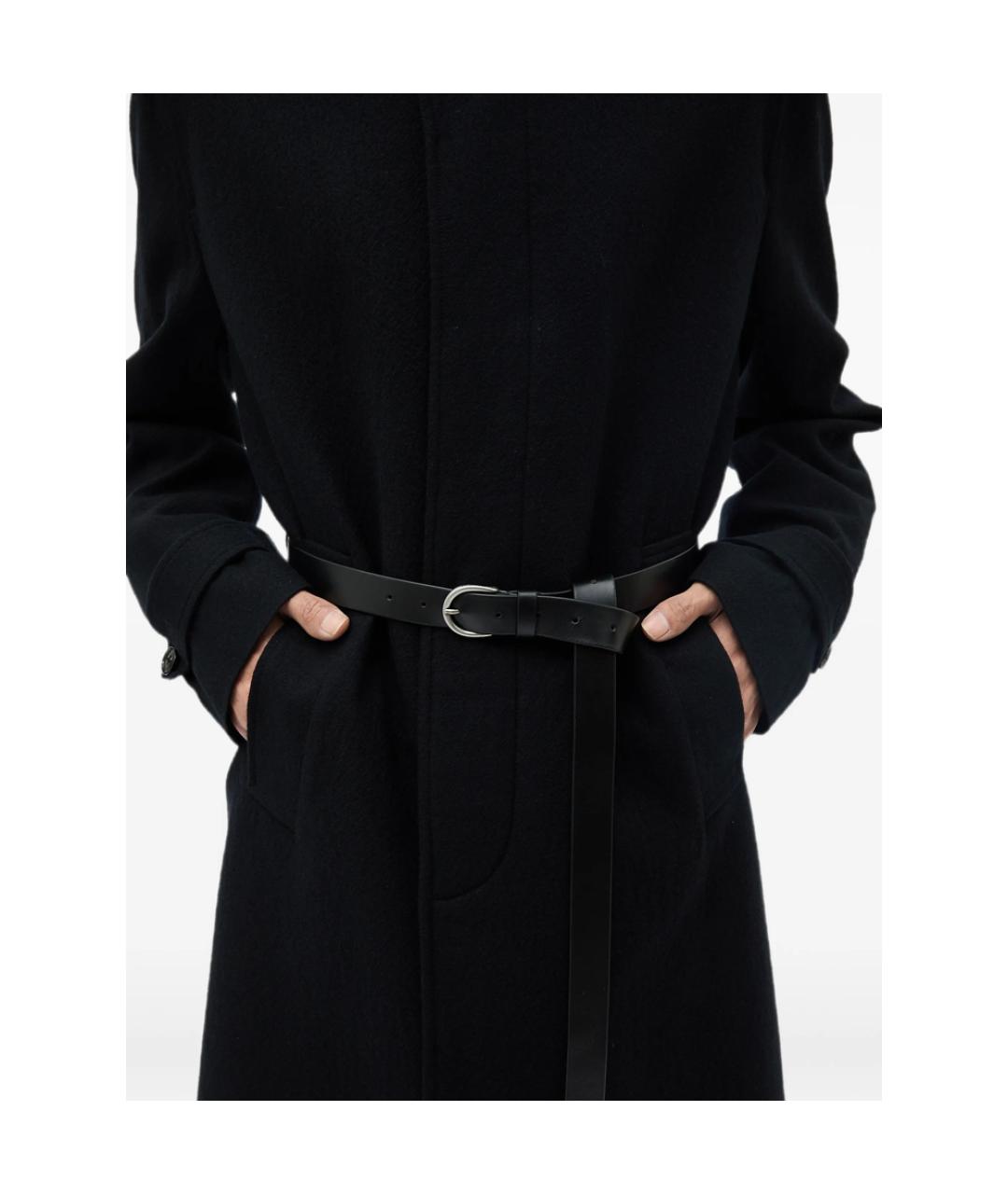 ANN DEMEULEMEESTER Черное шерстяное пальто, фото 3