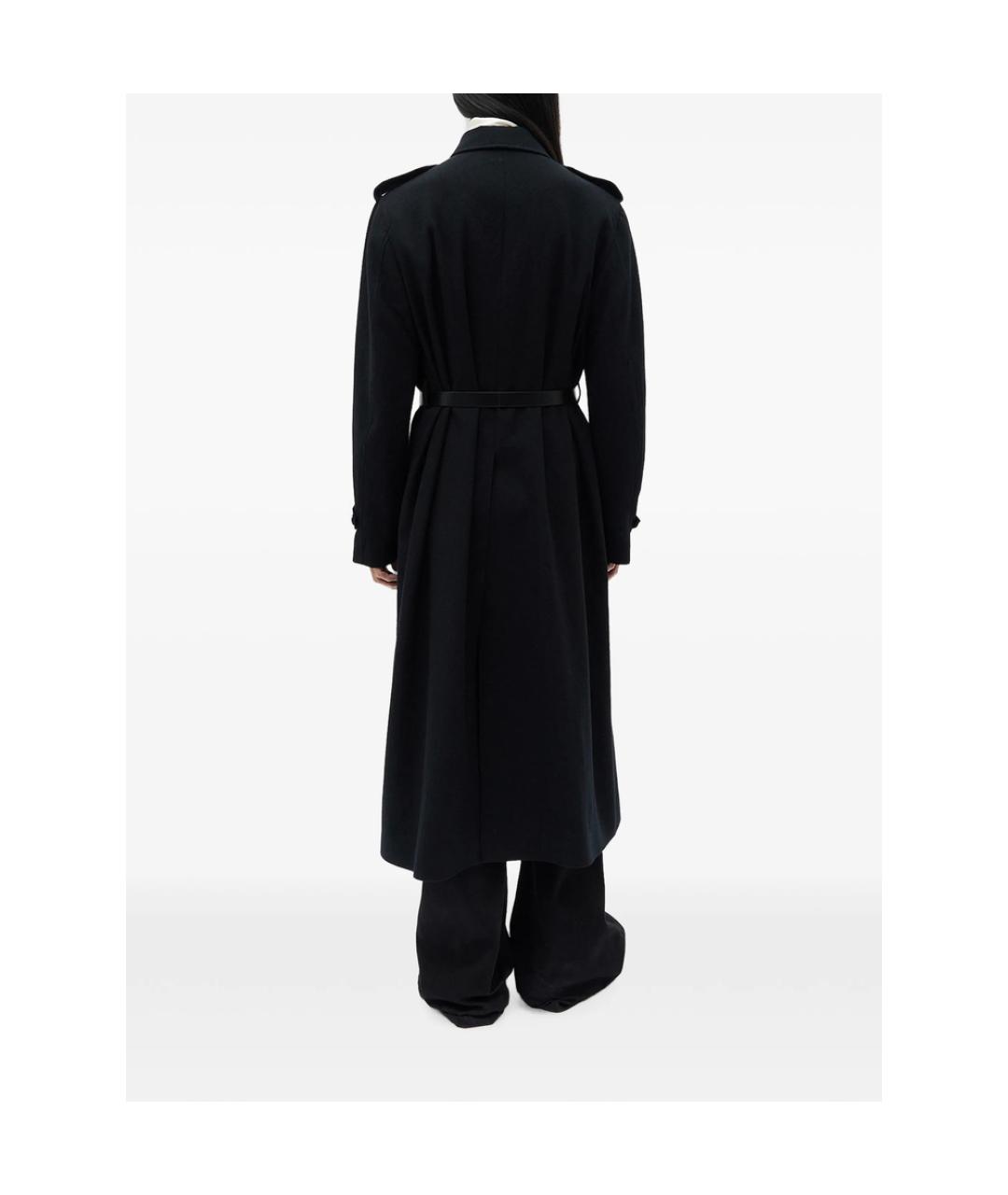 ANN DEMEULEMEESTER Черное шерстяное пальто, фото 4