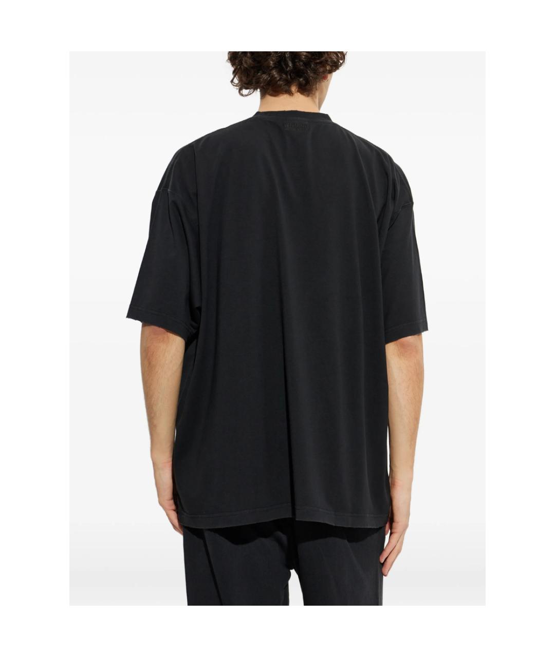 VETEMENTS Черная хлопковая футболка, фото 4