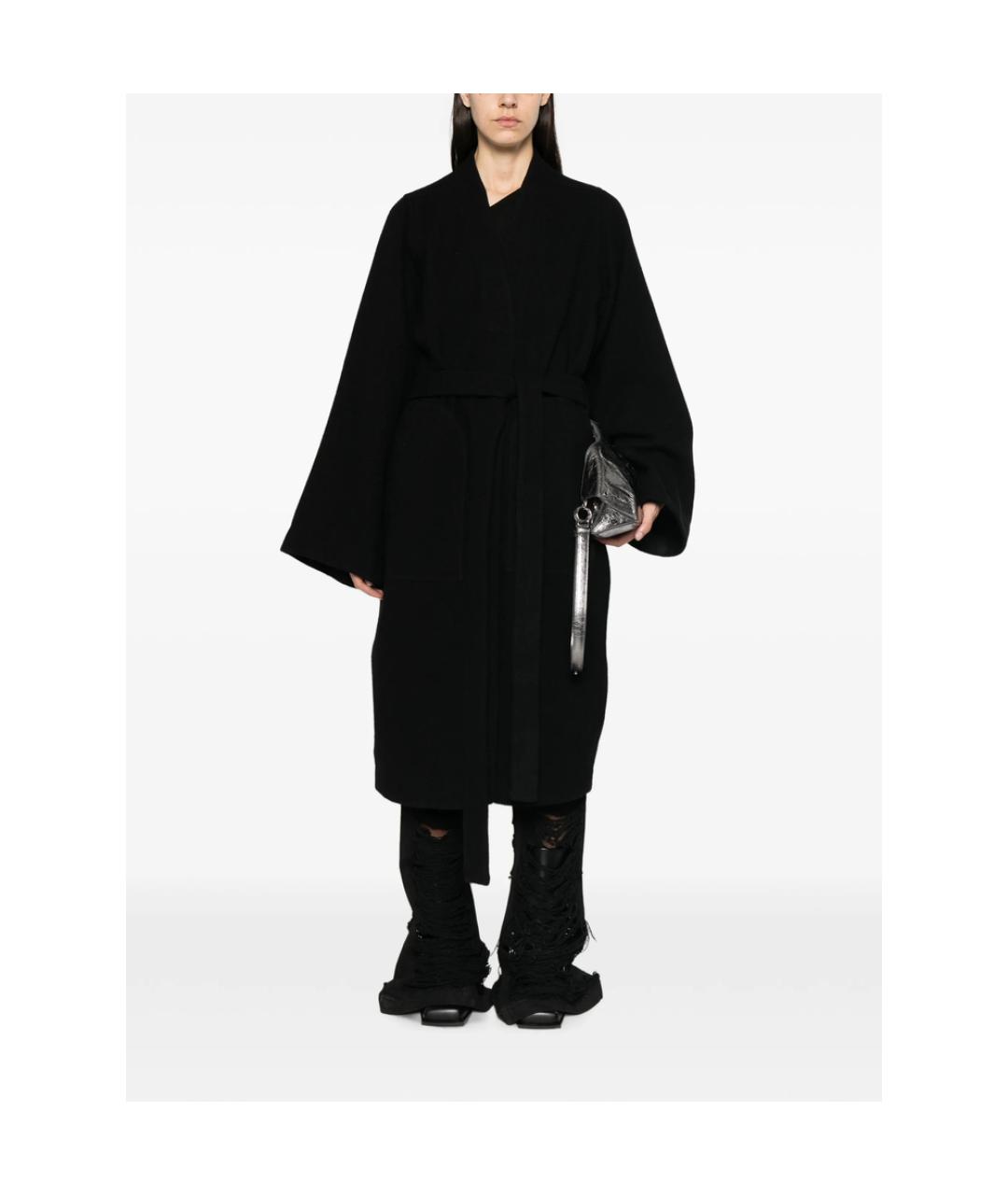 RICK OWENS Черное шерстяное пальто, фото 4