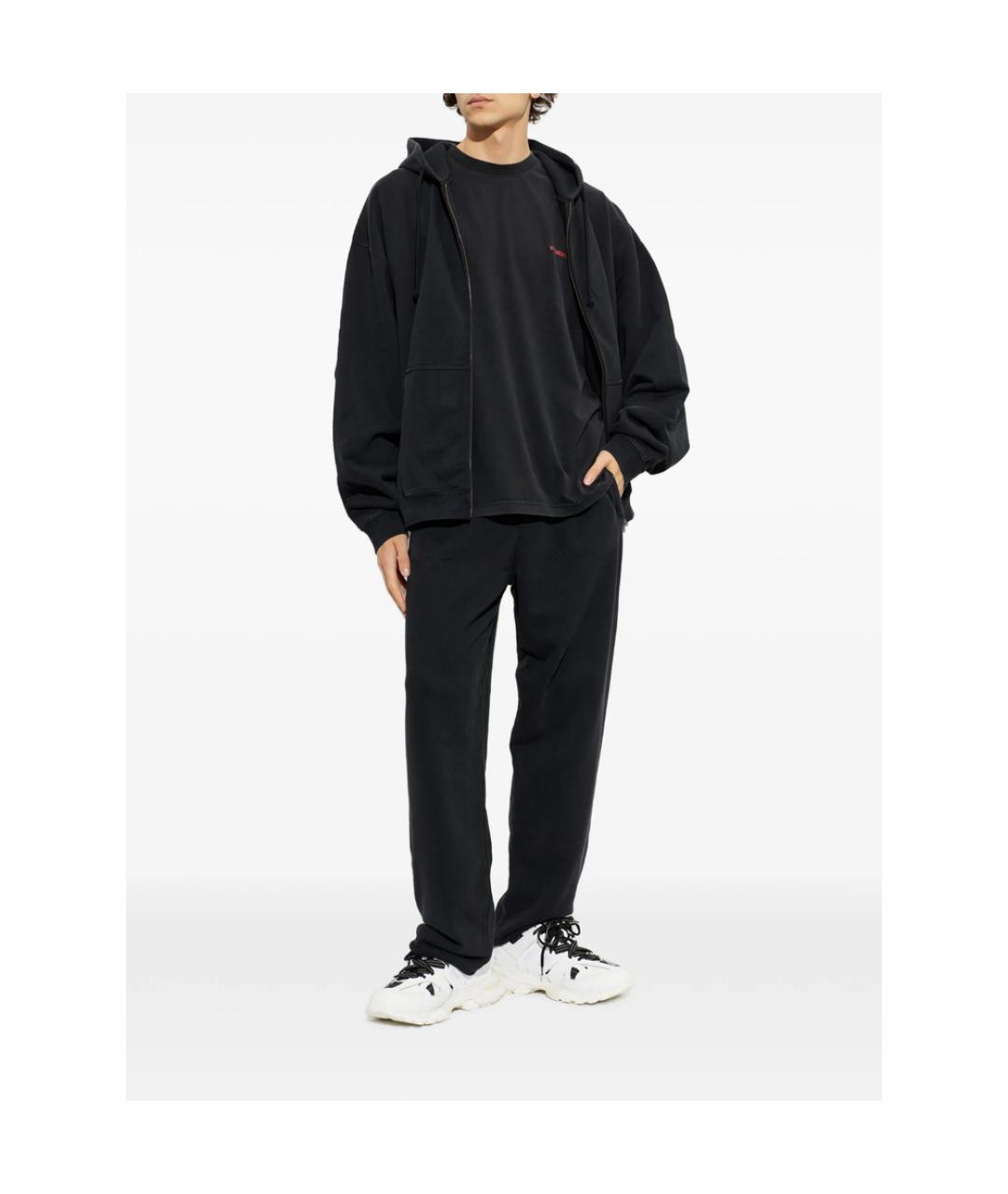 VETEMENTS Черная хлопковая футболка, фото 3