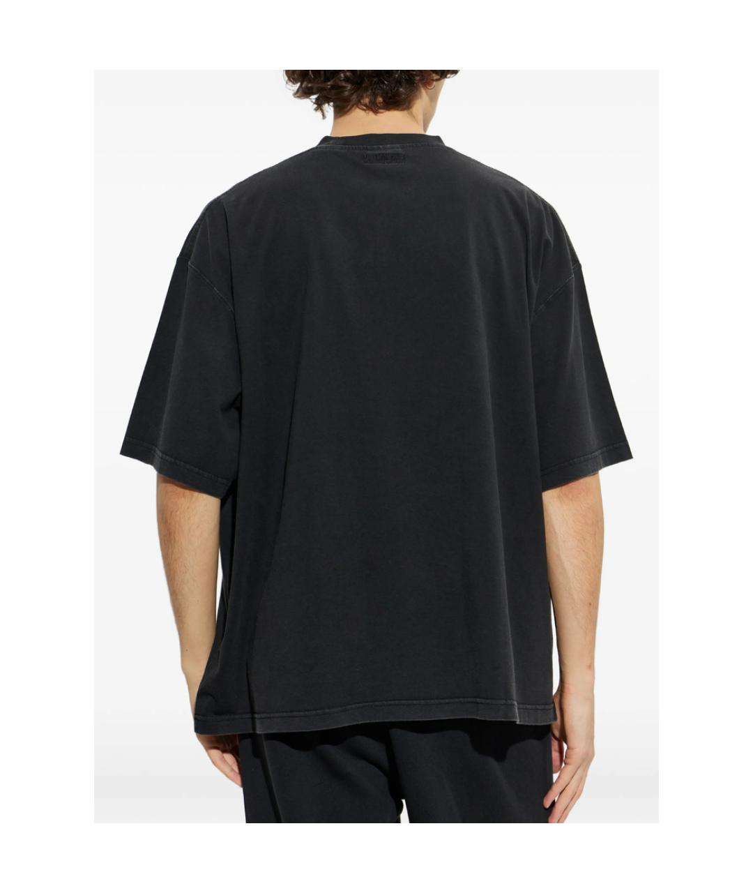 VETEMENTS Черная хлопковая футболка, фото 2