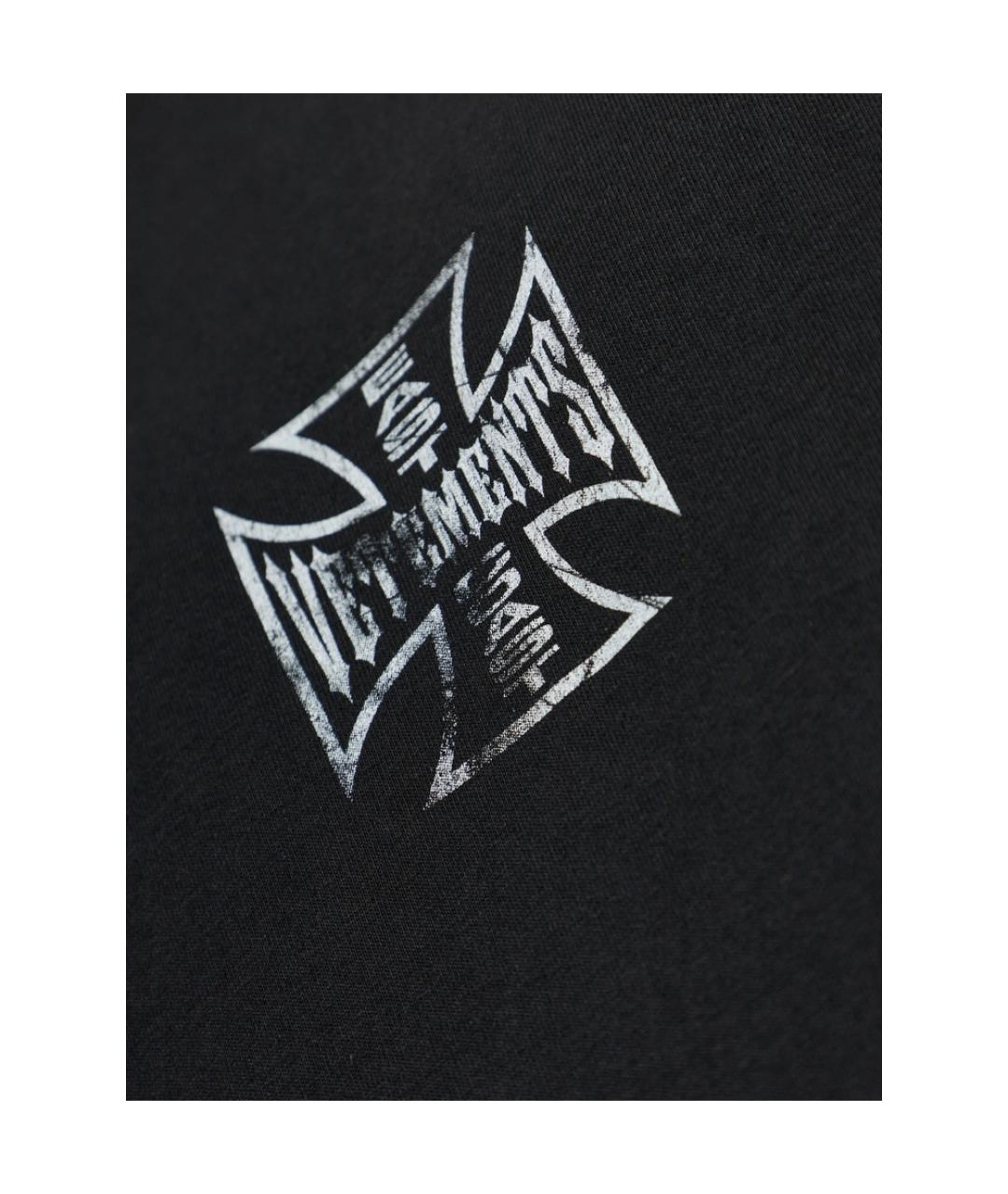 VETEMENTS Черная хлопковая футболка, фото 5