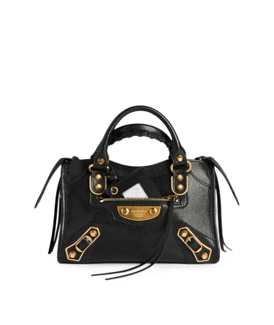 BALENCIAGA Черная кожаная сумка тоут, фото 1