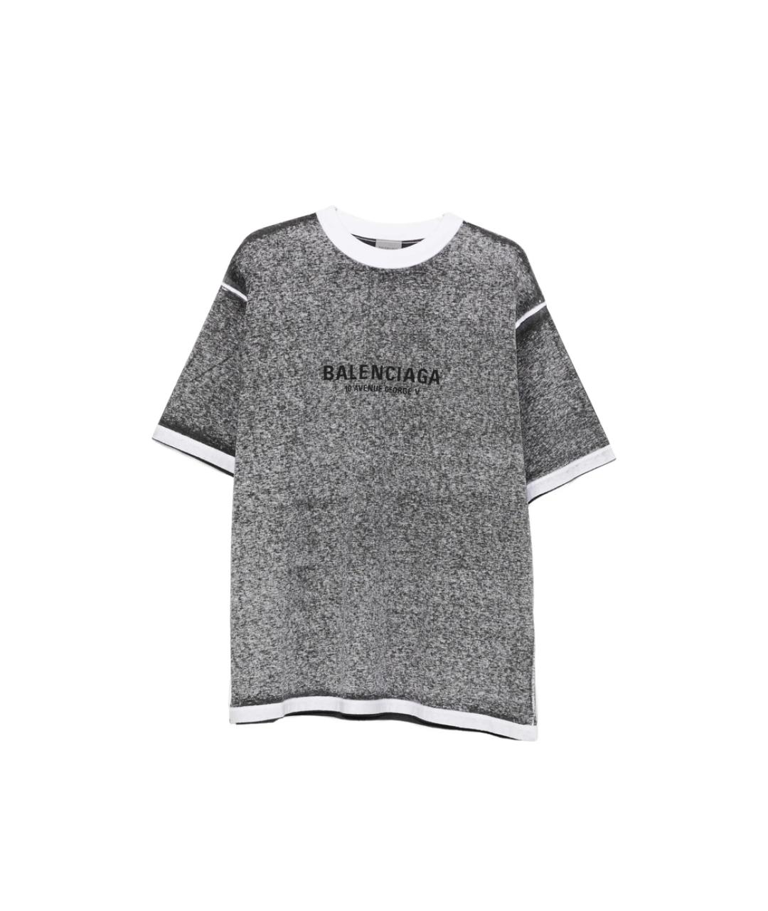 BALENCIAGA Серая хлопковая футболка, фото 1