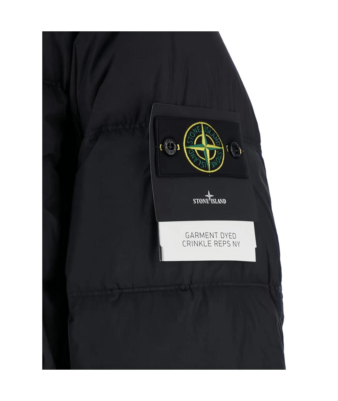 STONE ISLAND Черный полиамидовый пуховик, фото 3