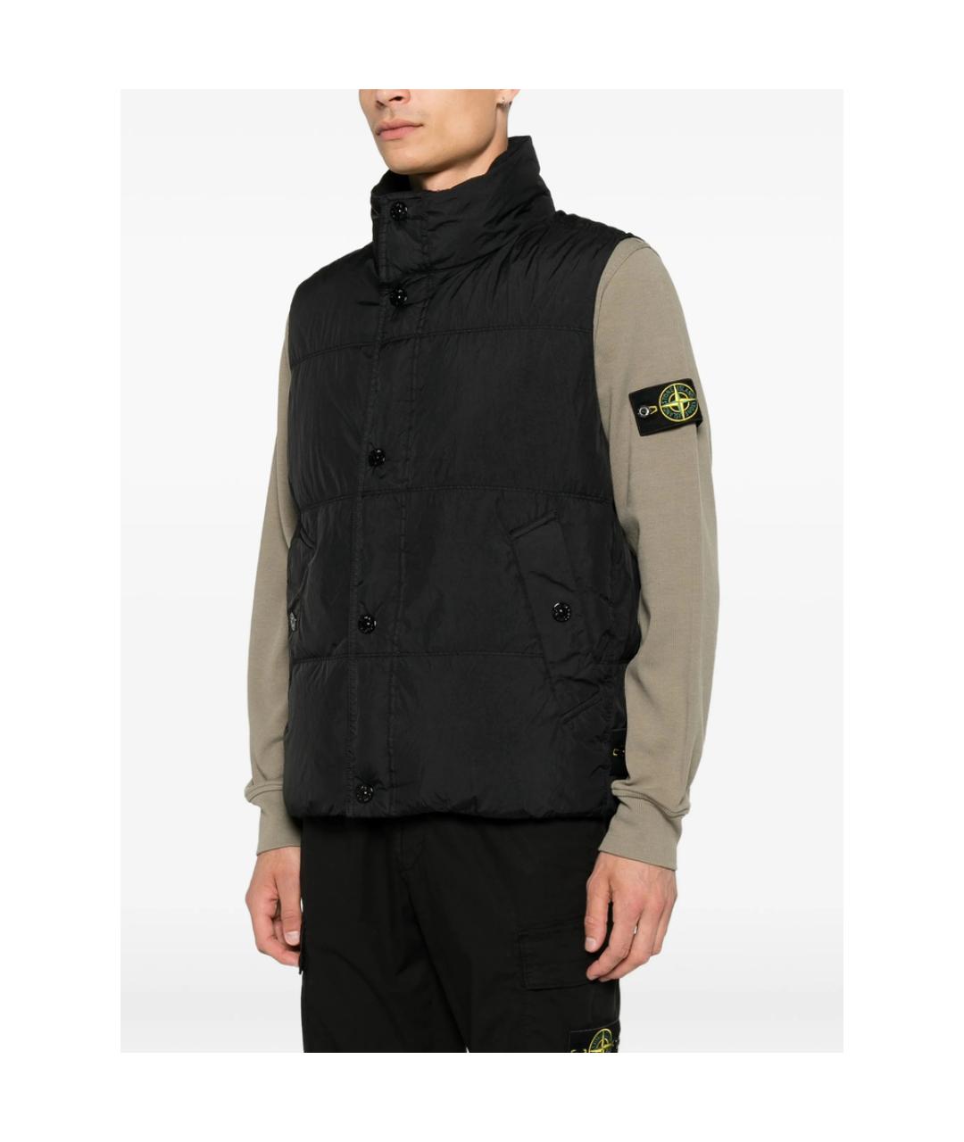 STONE ISLAND Черный полиэстеровый жилет, фото 3