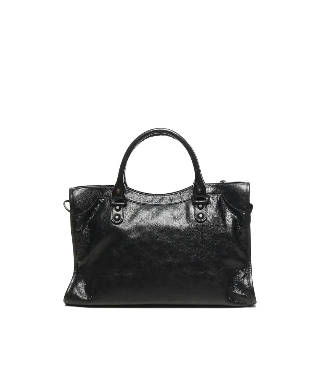 BALENCIAGA Черная кожаная сумка тоут, фото 2