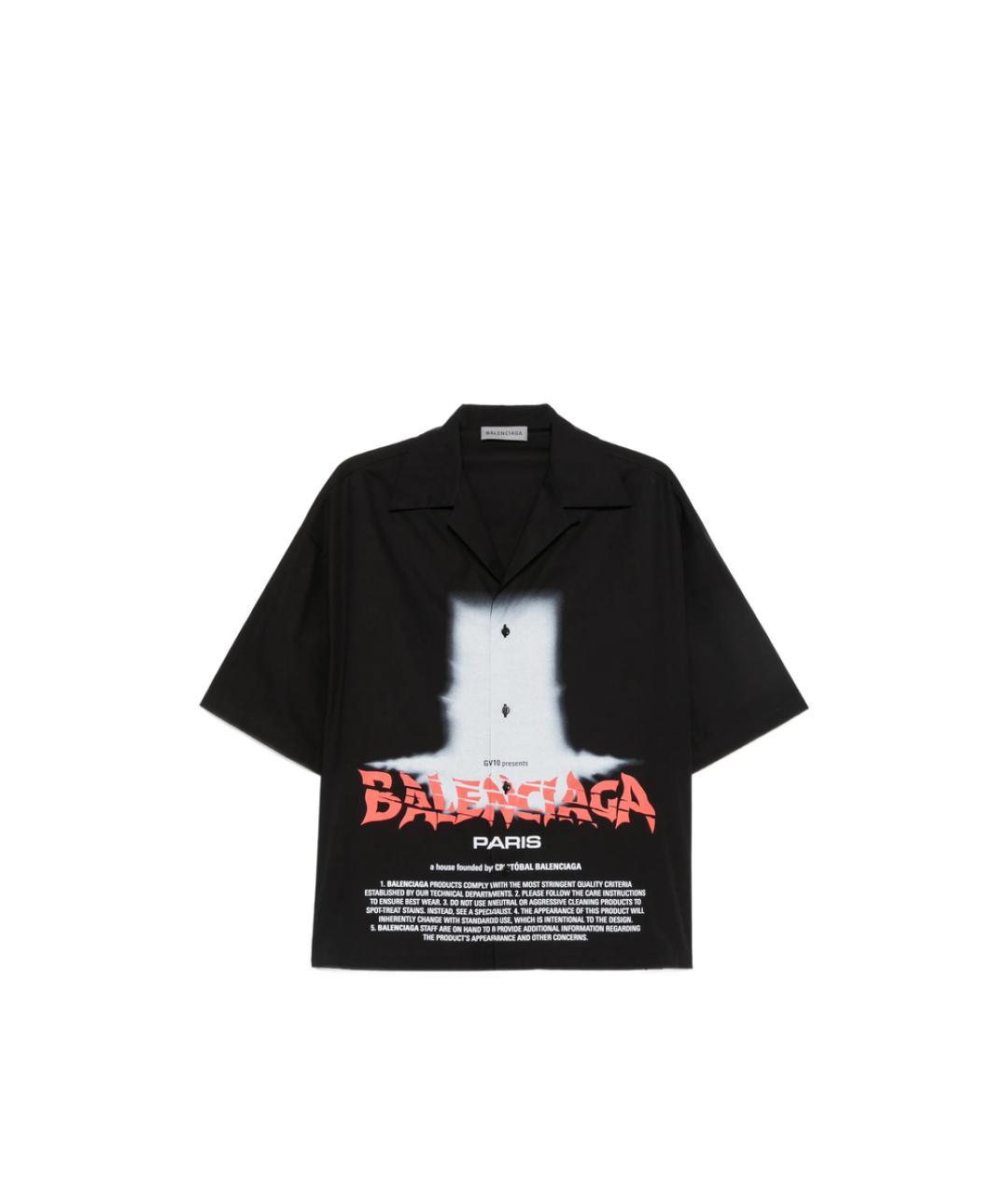 BALENCIAGA Черная хлопковая кэжуал рубашка, фото 1