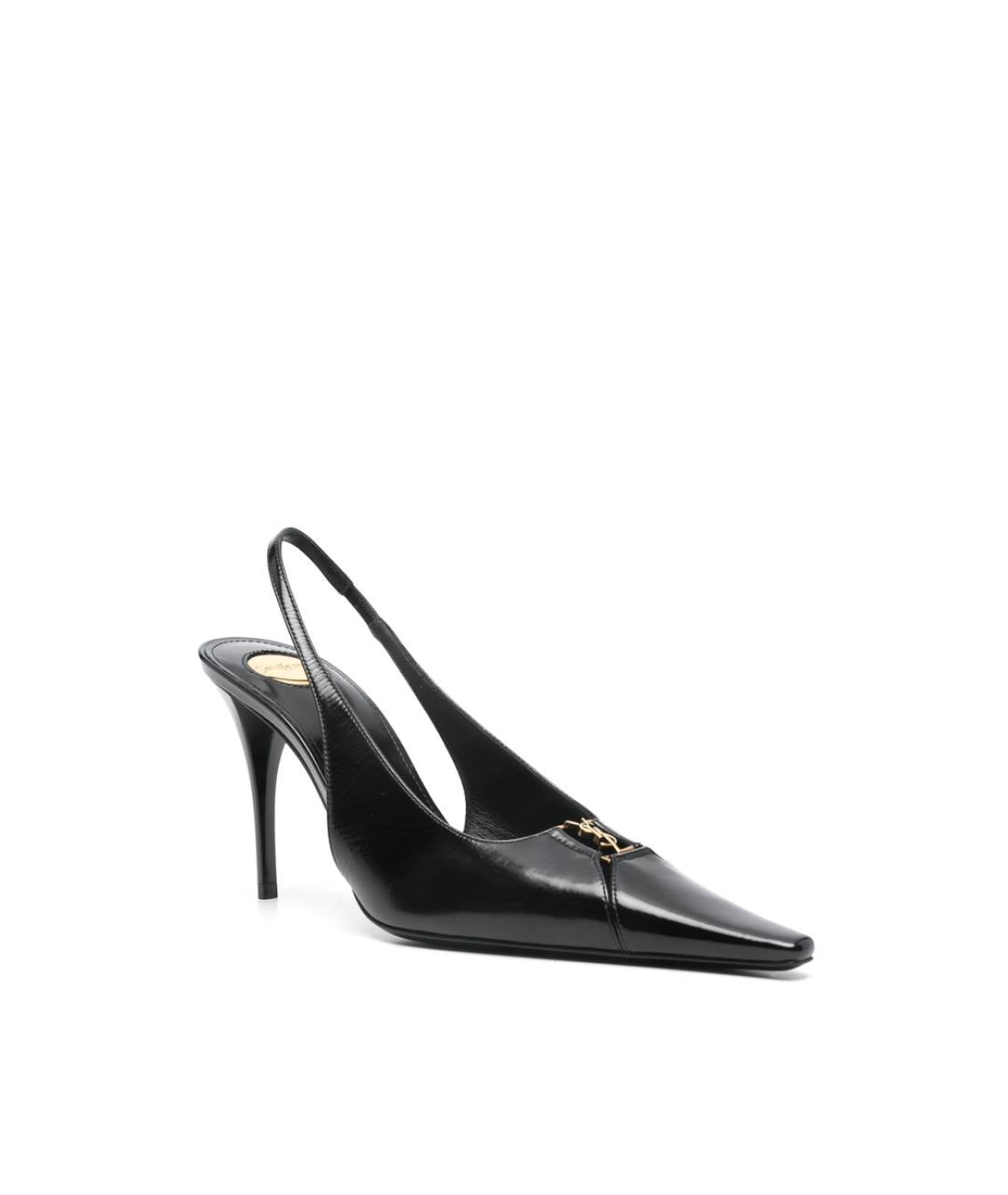 SAINT LAURENT Черные кожаные туфли, фото 2