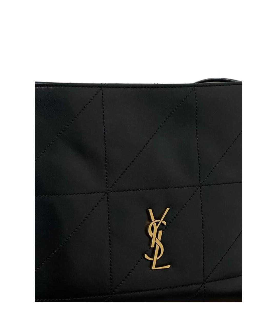 SAINT LAURENT Черная кожаная сумка через плечо, фото 2