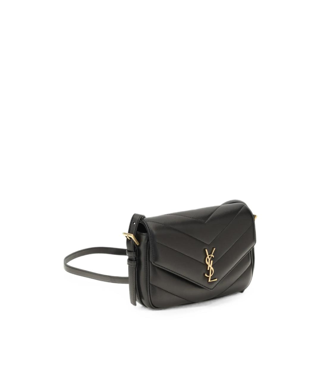 SAINT LAURENT Черная кожаная сумка на плечо, фото 3