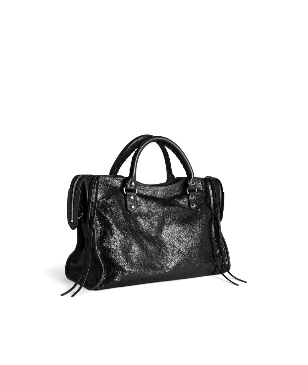 BALENCIAGA Черная кожаная сумка тоут, фото 4