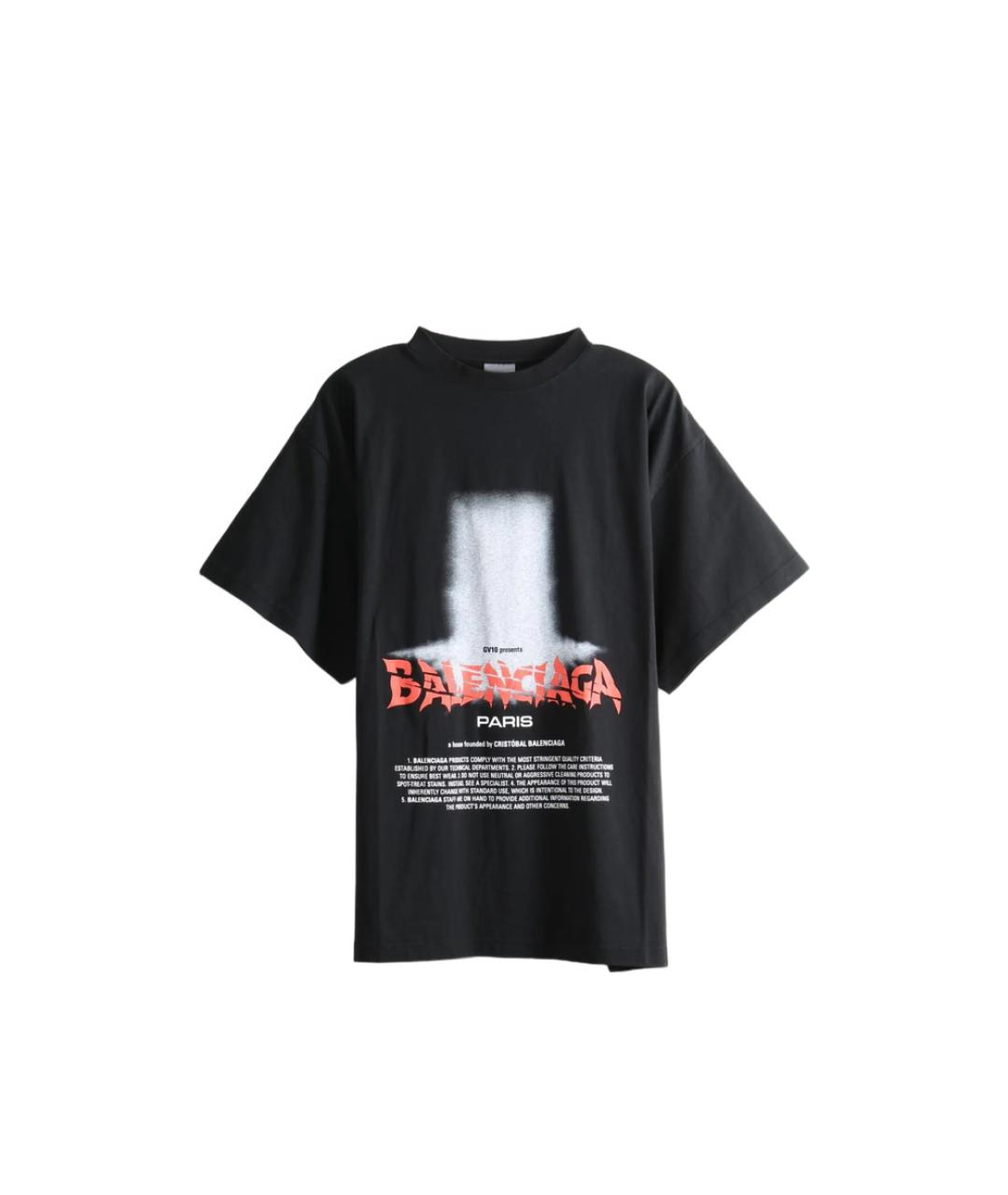 BALENCIAGA Черная хлопковая футболка, фото 1