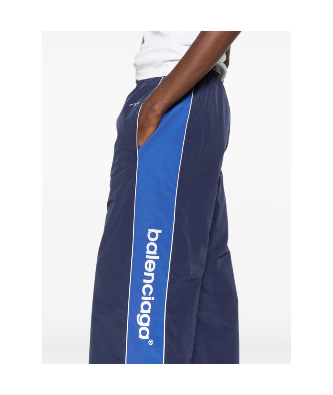 BALENCIAGA Синие полиэстеровые спортивные брюки и шорты, фото 4