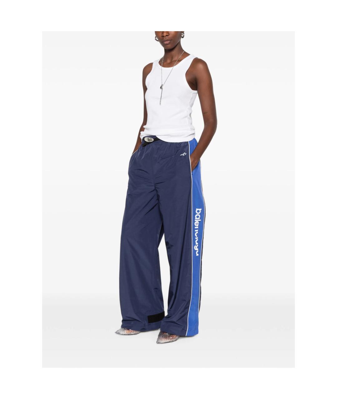 BALENCIAGA Синие полиэстеровые спортивные брюки и шорты, фото 5