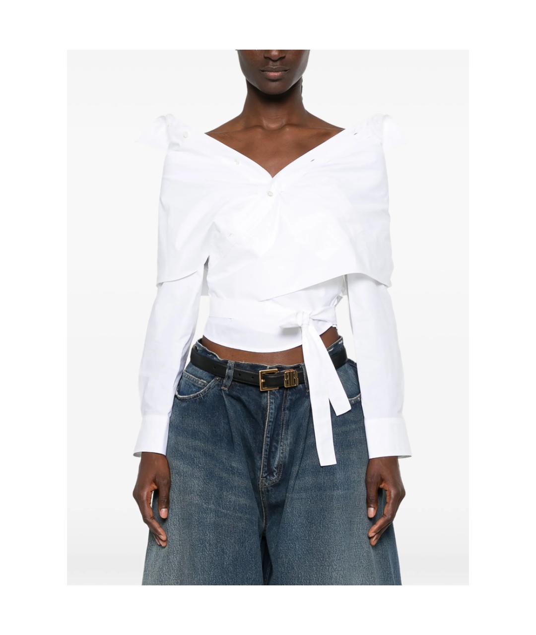 BALENCIAGA Белая полиэстеровая рубашка, фото 4