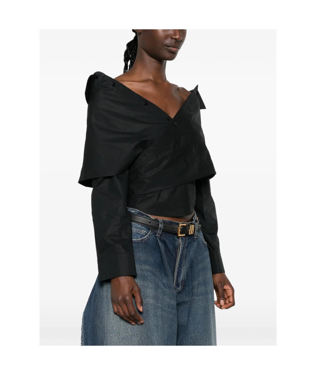 BALENCIAGA Черная полиэстеровая рубашка, фото 4