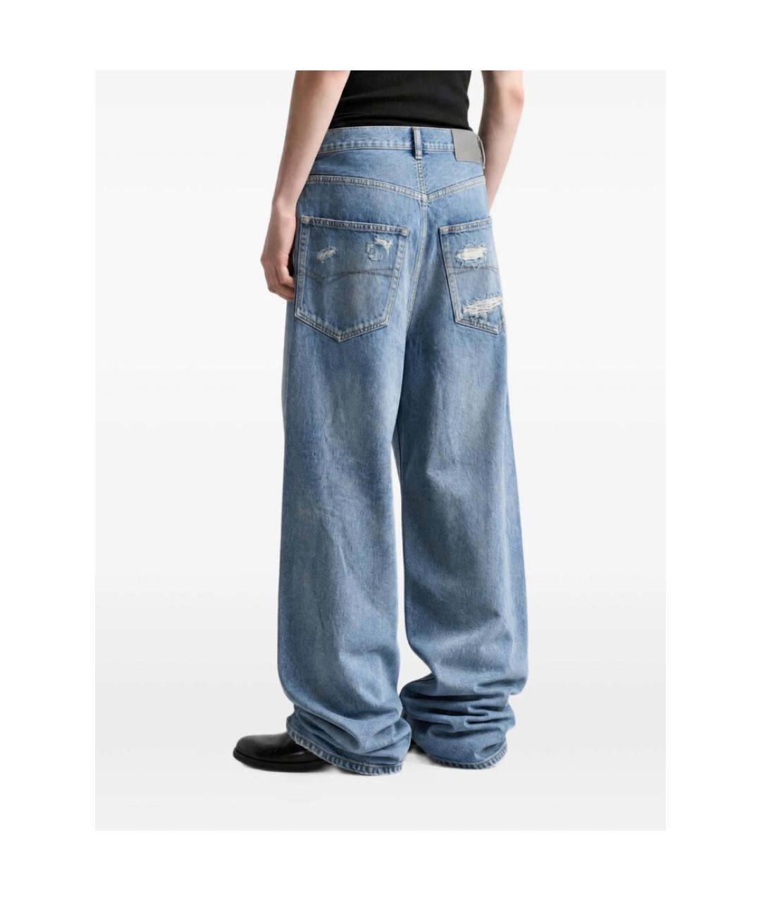 BALENCIAGA Голубые хлопковые прямые джинсы, фото 4