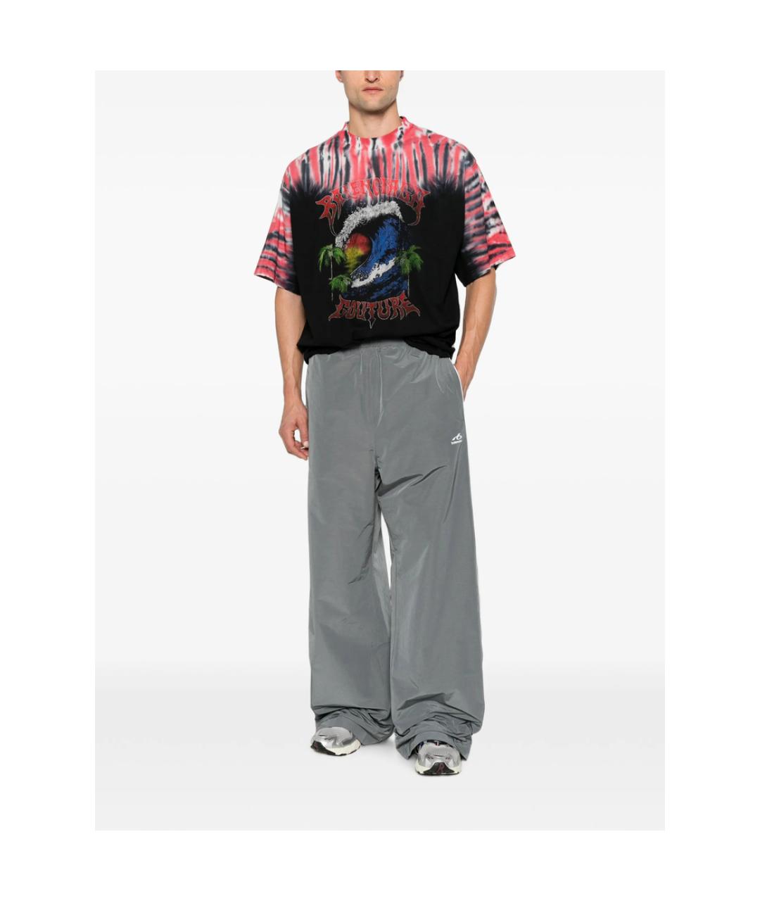 BALENCIAGA Черная хлопковая футболка, фото 2