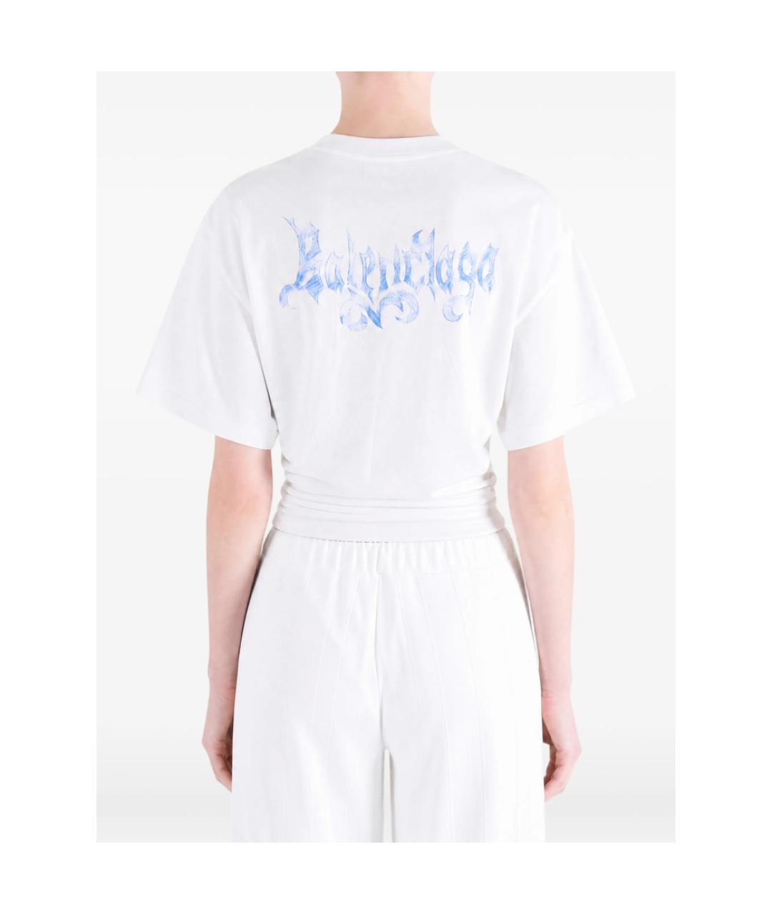 BALENCIAGA Белая хлопковая футболка, фото 3