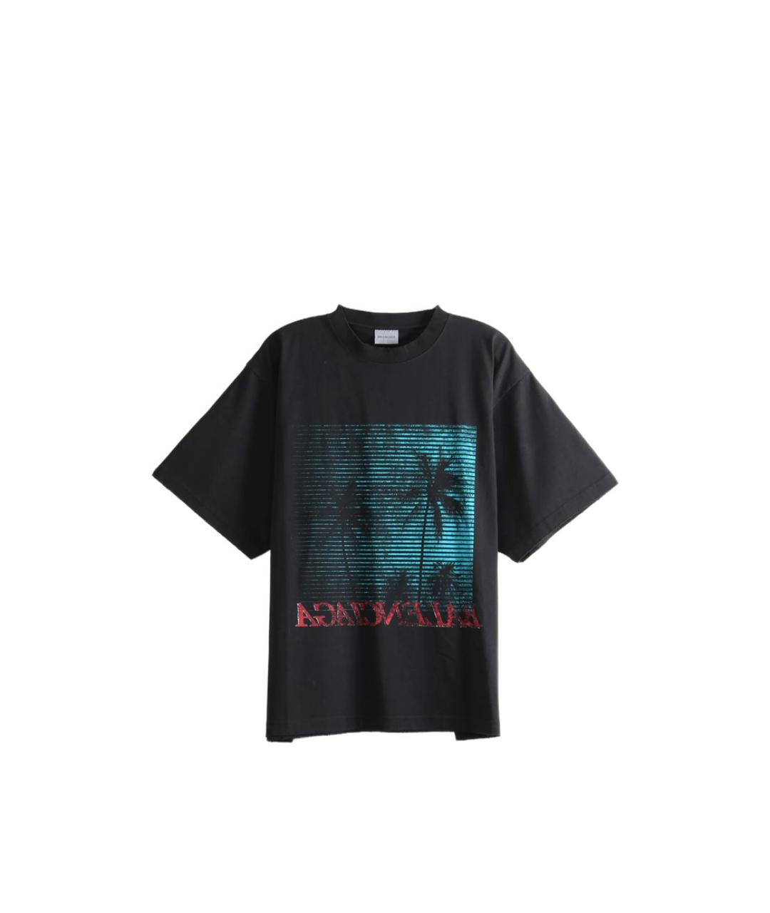BALENCIAGA Черная хлопковая футболка, фото 1