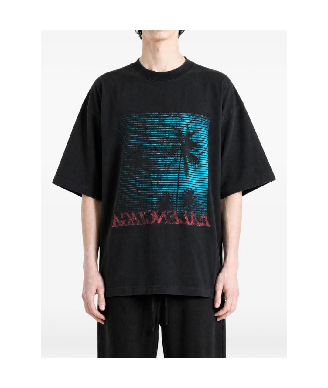 BALENCIAGA Черная хлопковая футболка, фото 4