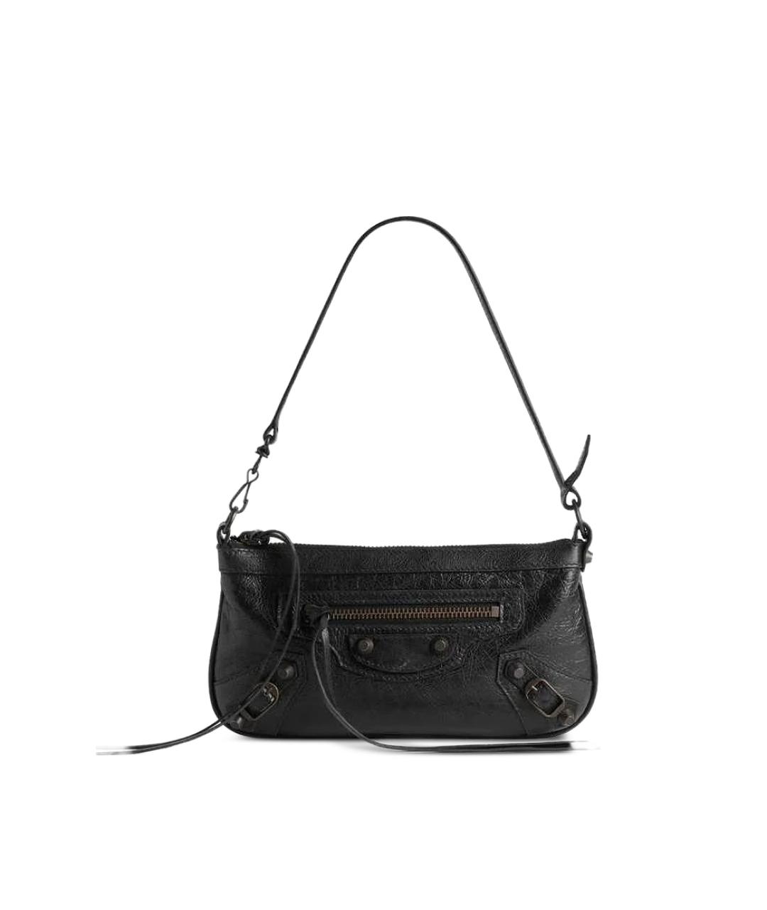 BALENCIAGA Черная кожаная сумка на плечо, фото 1