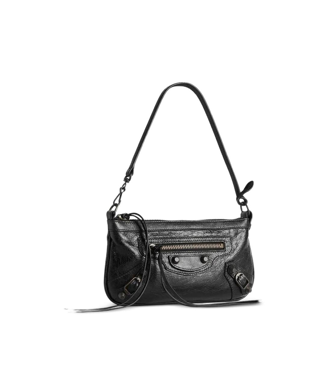BALENCIAGA Черная кожаная сумка на плечо, фото 5