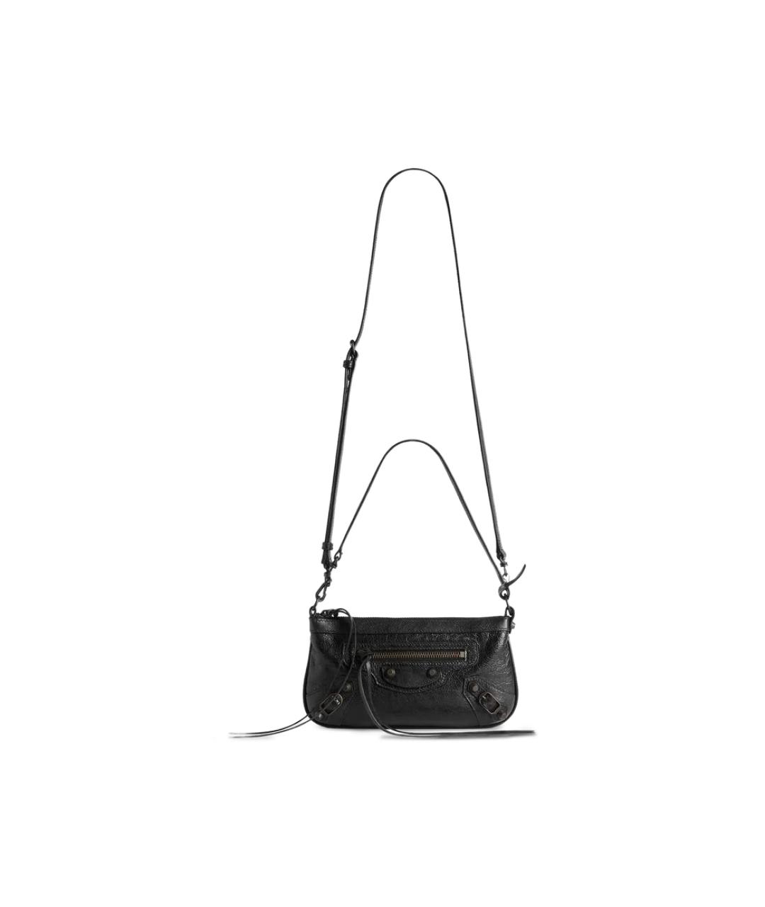 BALENCIAGA Черная кожаная сумка на плечо, фото 3