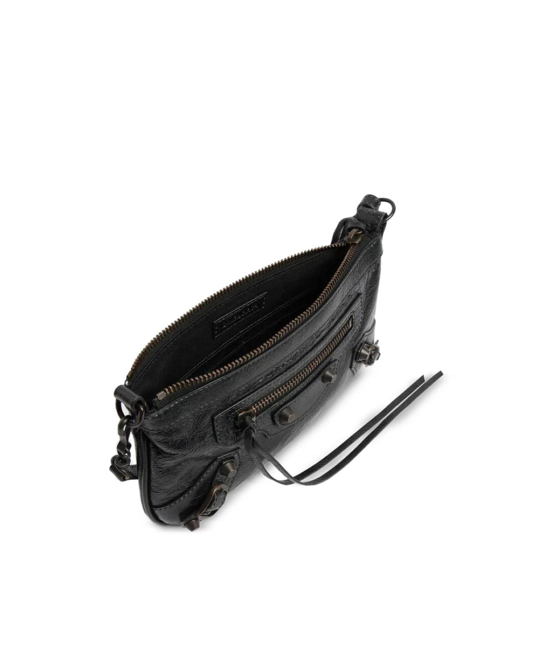 BALENCIAGA Черная кожаная сумка на плечо, фото 4