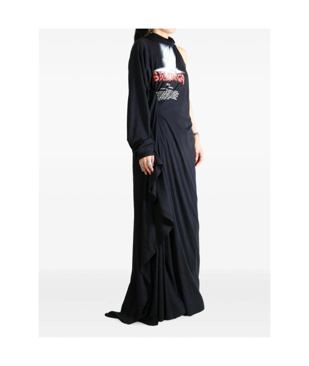 BALENCIAGA Черное хлопковое вечернее платье, фото 3