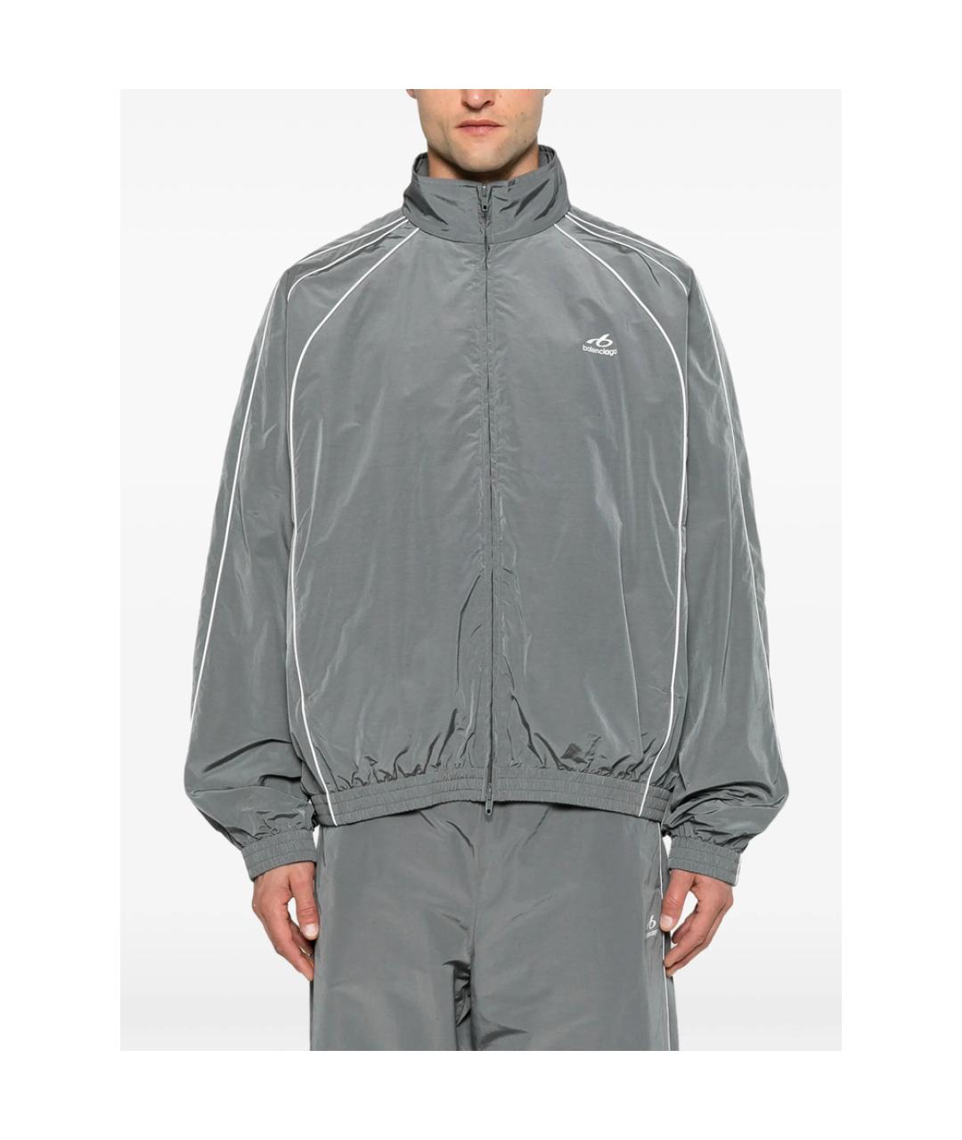 BALENCIAGA Серая полиэстеровая спортивная куртка, фото 4
