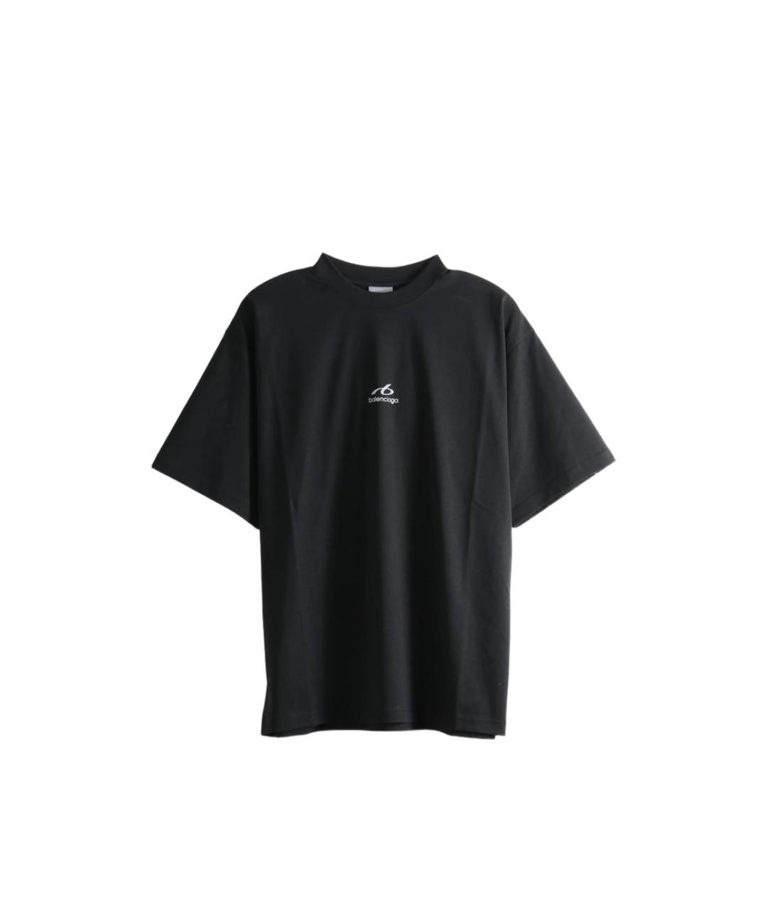 BALENCIAGA Черная хлопковая футболка, фото 1