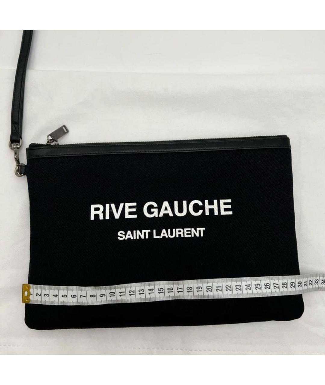 SAINT LAURENT Черная барсетка, фото 2