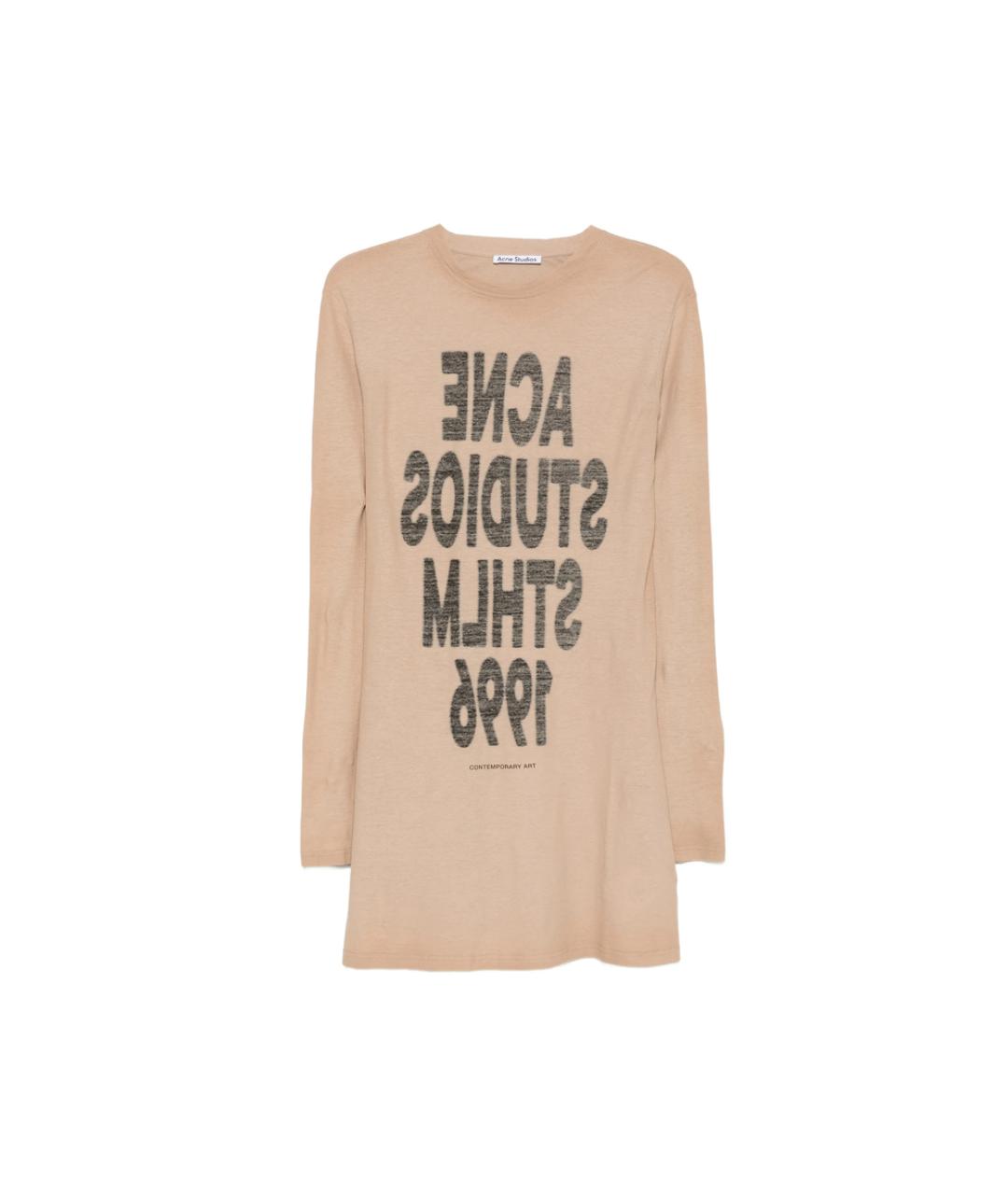 ACNE STUDIOS Бежевое хлопковое повседневное платье, фото 1