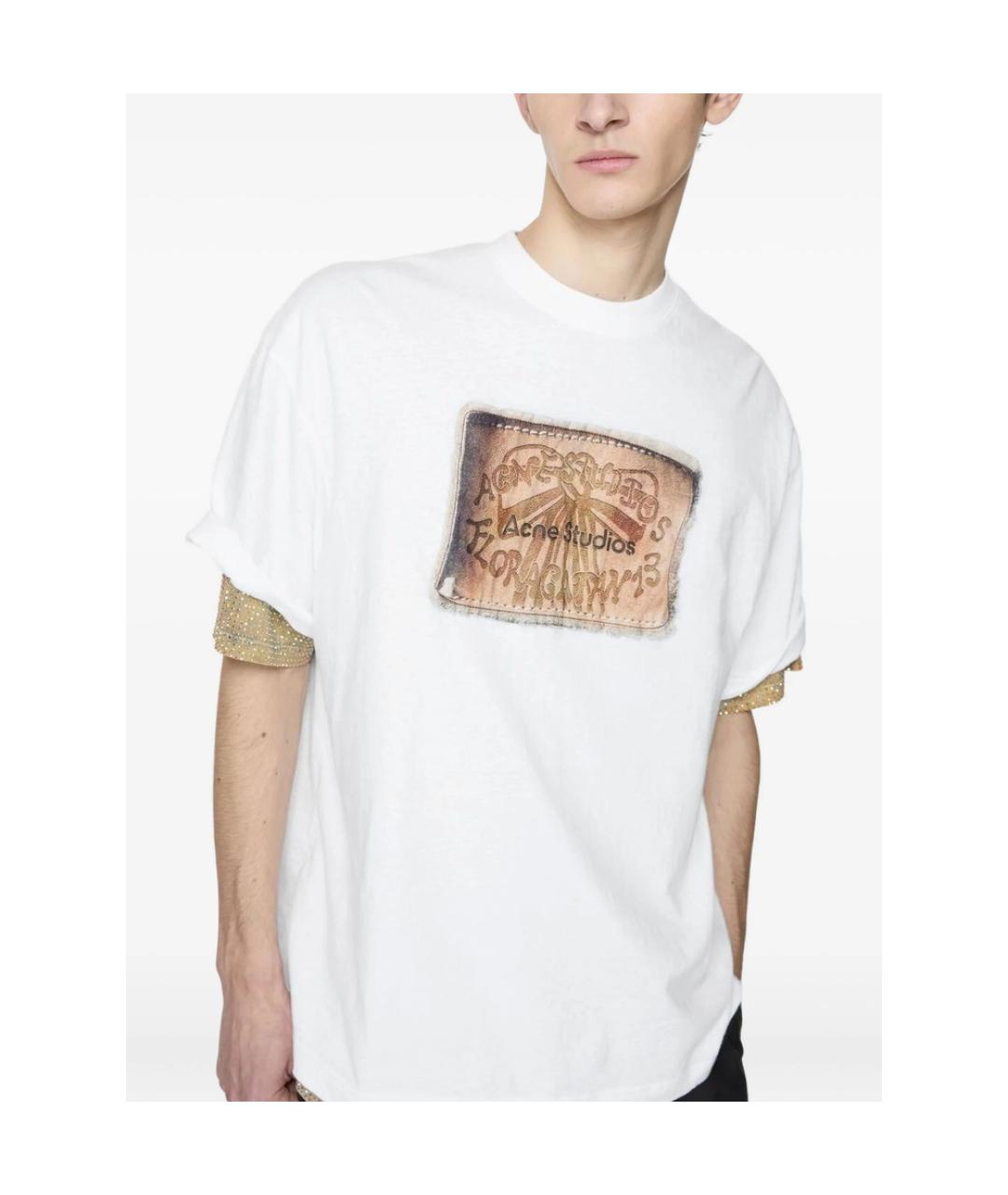 ACNE STUDIOS Белая хлопковая футболка, фото 3