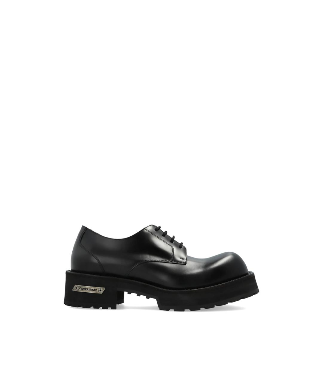BALENCIAGA Черные кожаные низкие ботинки, фото 1