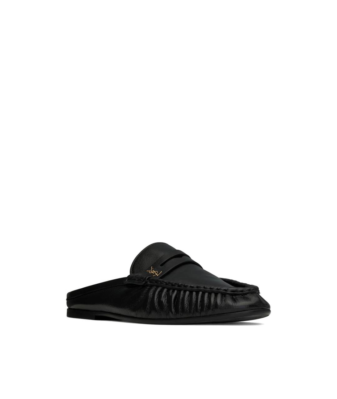 SAINT LAURENT Черные кожаные лоферы, фото 2