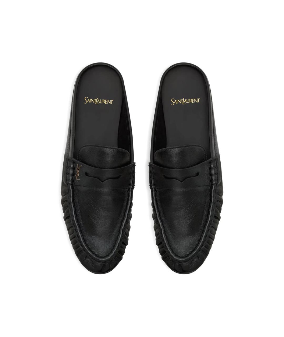 SAINT LAURENT Черные кожаные лоферы, фото 3