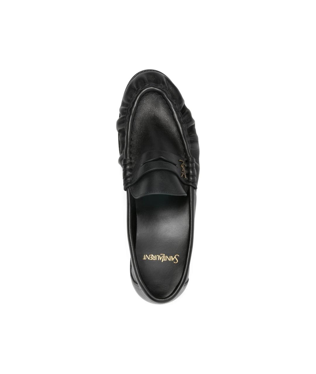 SAINT LAURENT Черные кожаные лоферы, фото 4
