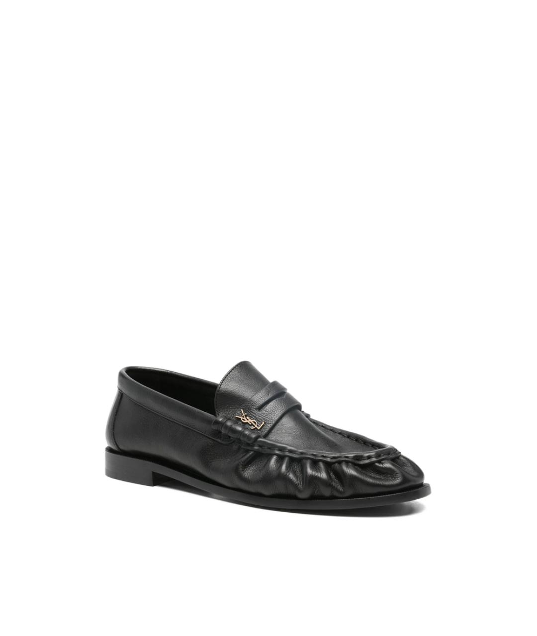 SAINT LAURENT Черные кожаные лоферы, фото 2