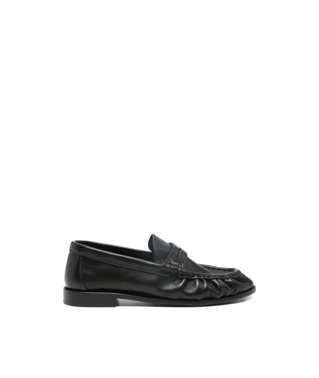 SAINT LAURENT Черные кожаные лоферы, фото 1