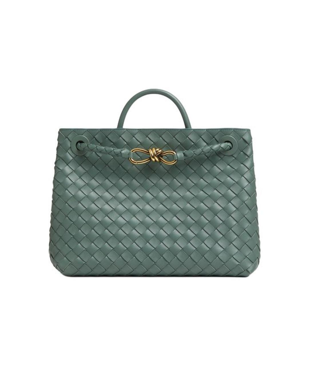 BOTTEGA VENETA Зеленая кожаная сумка с короткими ручками, фото 7
