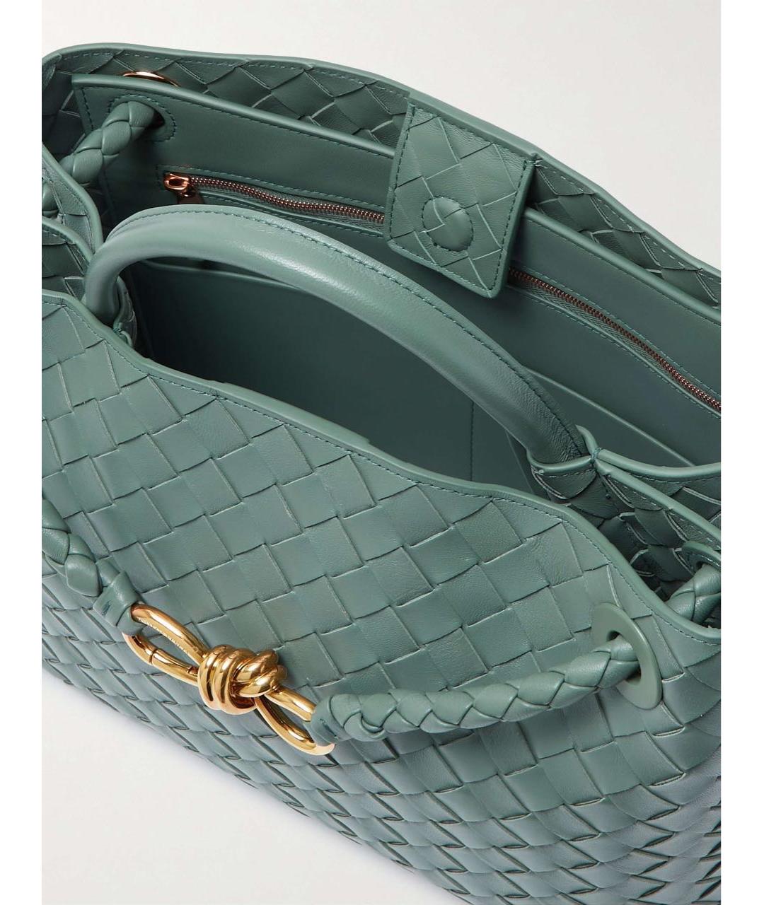 BOTTEGA VENETA Зеленая кожаная сумка с короткими ручками, фото 3