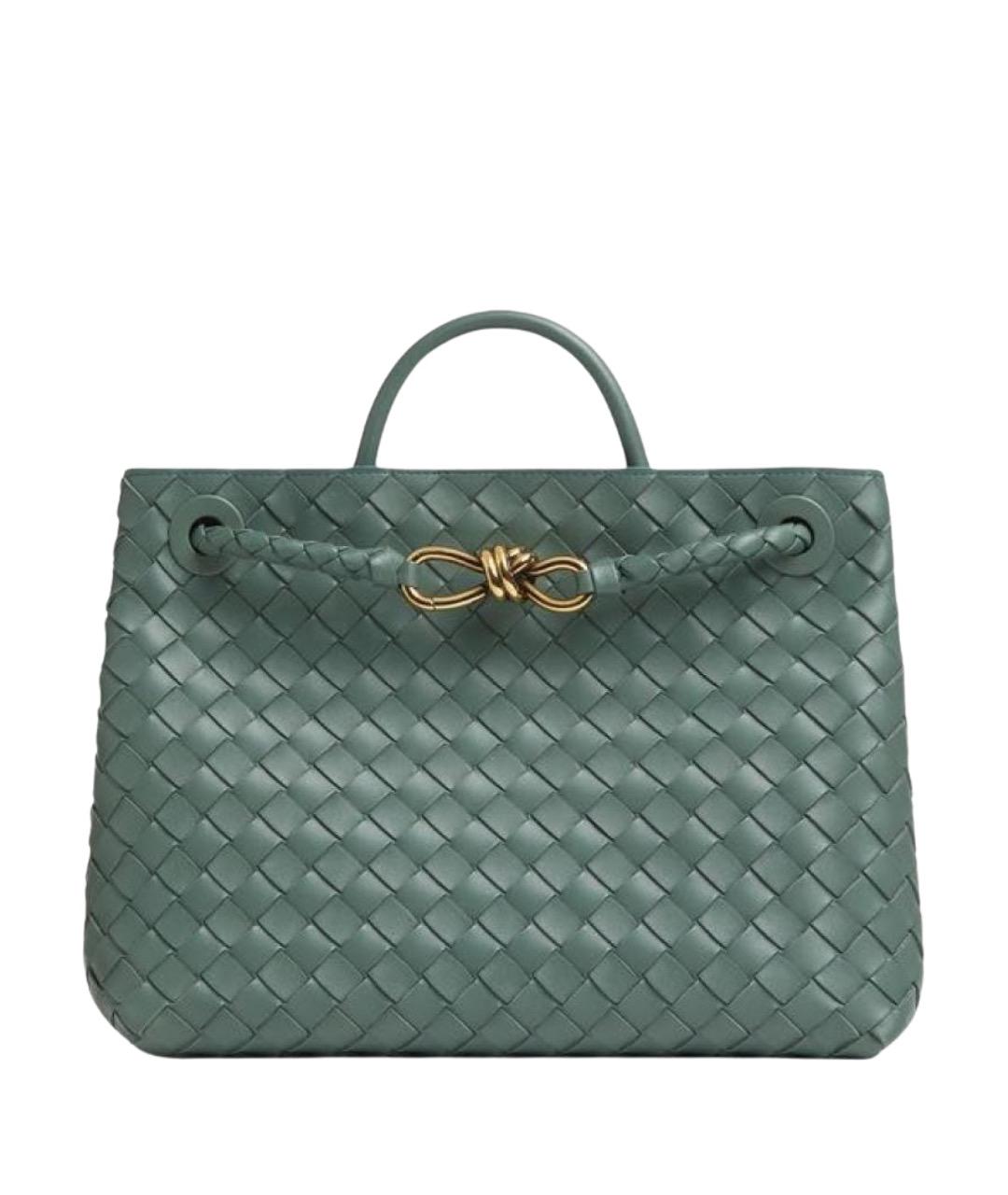 BOTTEGA VENETA Зеленая кожаная сумка с короткими ручками, фото 1