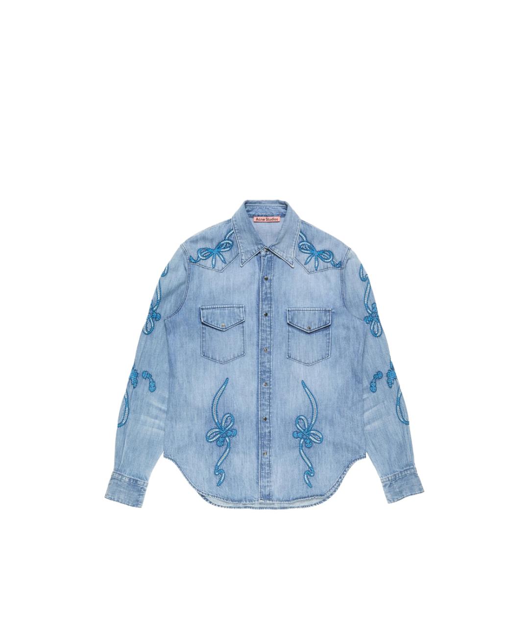 ACNE STUDIOS Синяя хлопковая кэжуал рубашка, фото 1