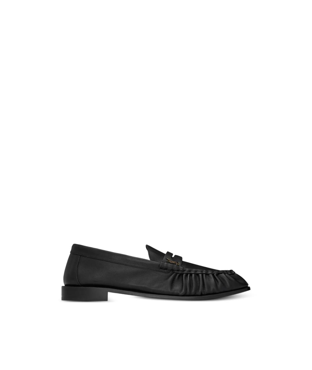 SAINT LAURENT Черные кожаные лоферы, фото 1